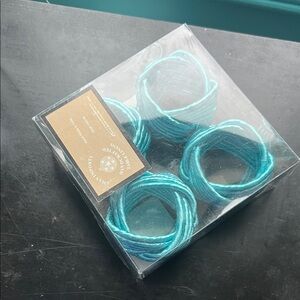 Decorative Teal Napkin Rings - Set of 4
